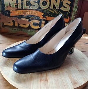 Bally High Heels, Women Size 10, Sheena Design, Black Leather Shoes Pumps